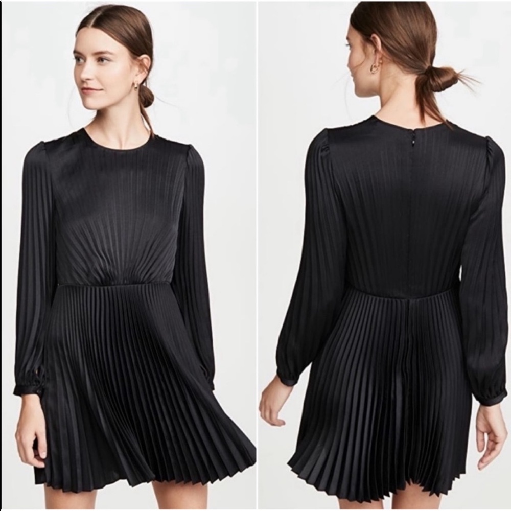 A.L.C. Tavi Pleated Cocktail Dress in Black Size 8